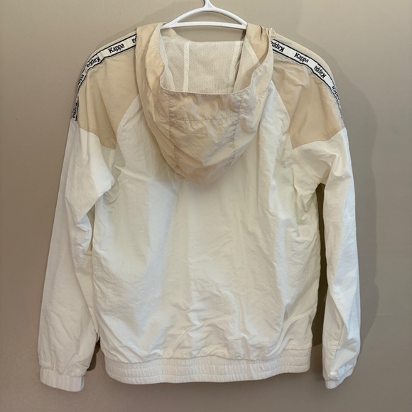Kappa Pull Over Half Zip 2 Tone Cream & Tan Hooded Jacket - Picture 8 of 11